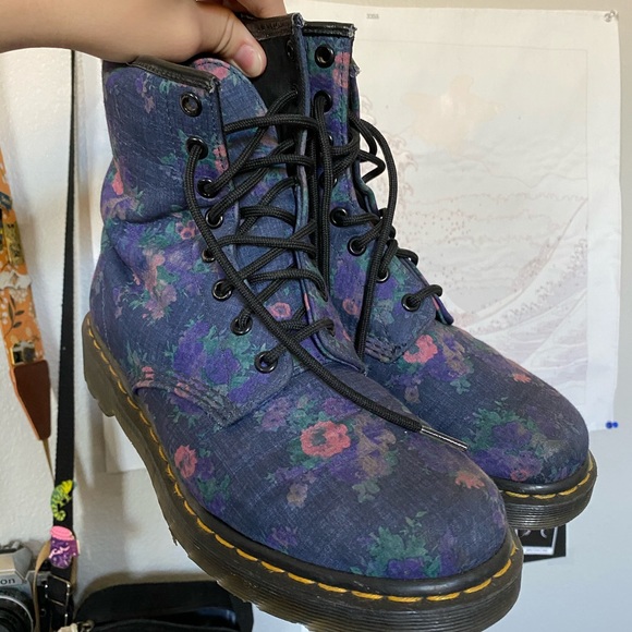 doc martens floral canvas